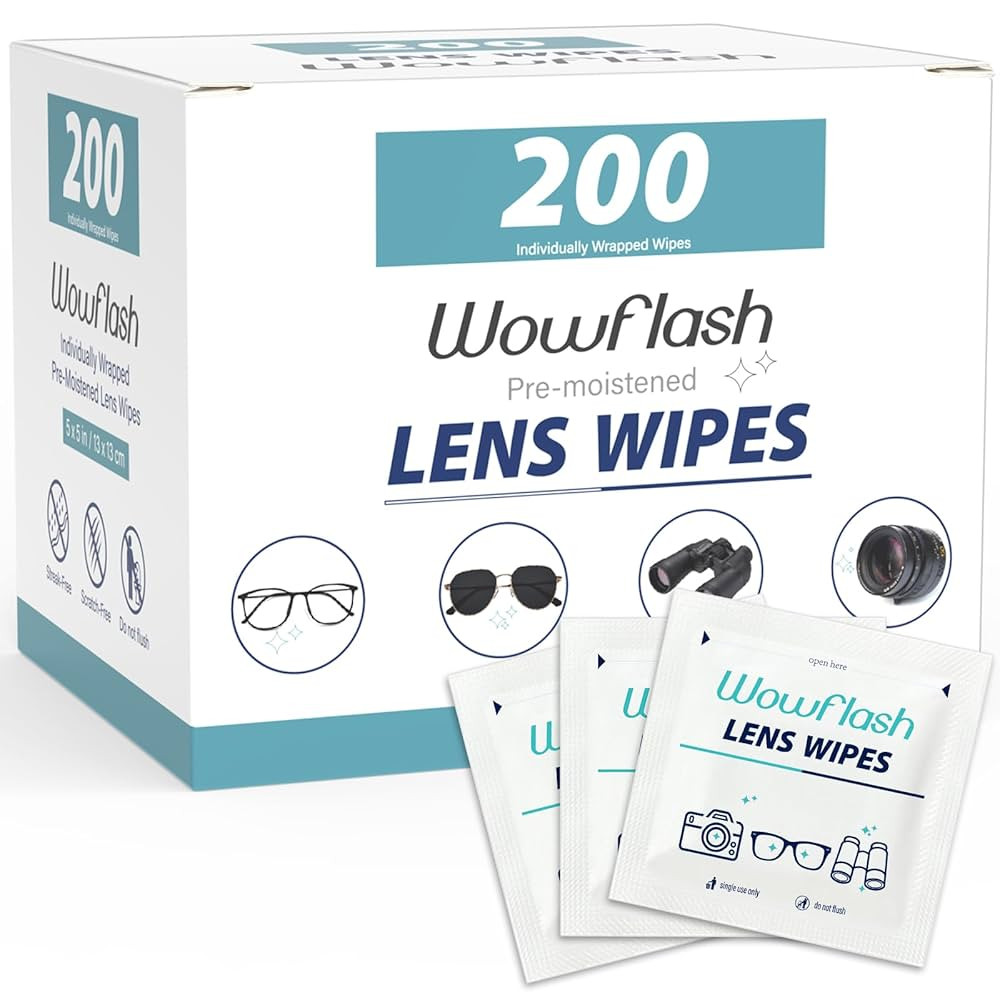 200 Count Lens Wipes for Eyeglasses, Eyeglass Lens Cleaning Wipes Pre-moistened Individually Wrap... | Amazon (US)