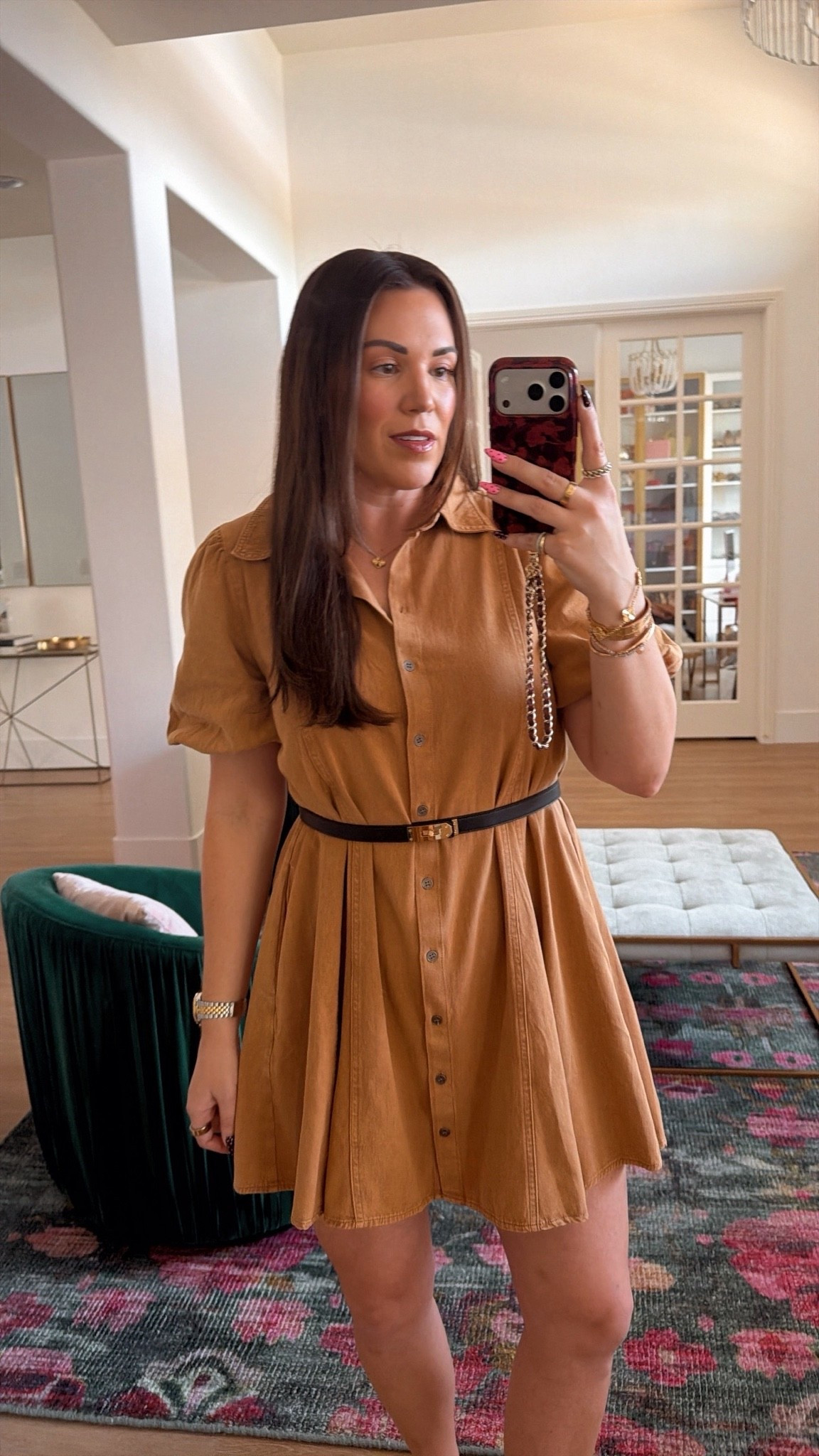 curvy midsize fall outfit! wearing size medium in camel colored dress! linking my cactus tiger flats + some budget friendly options 🧡🤎 dress under $100!

#LTKSeasonal #LTKMidsize