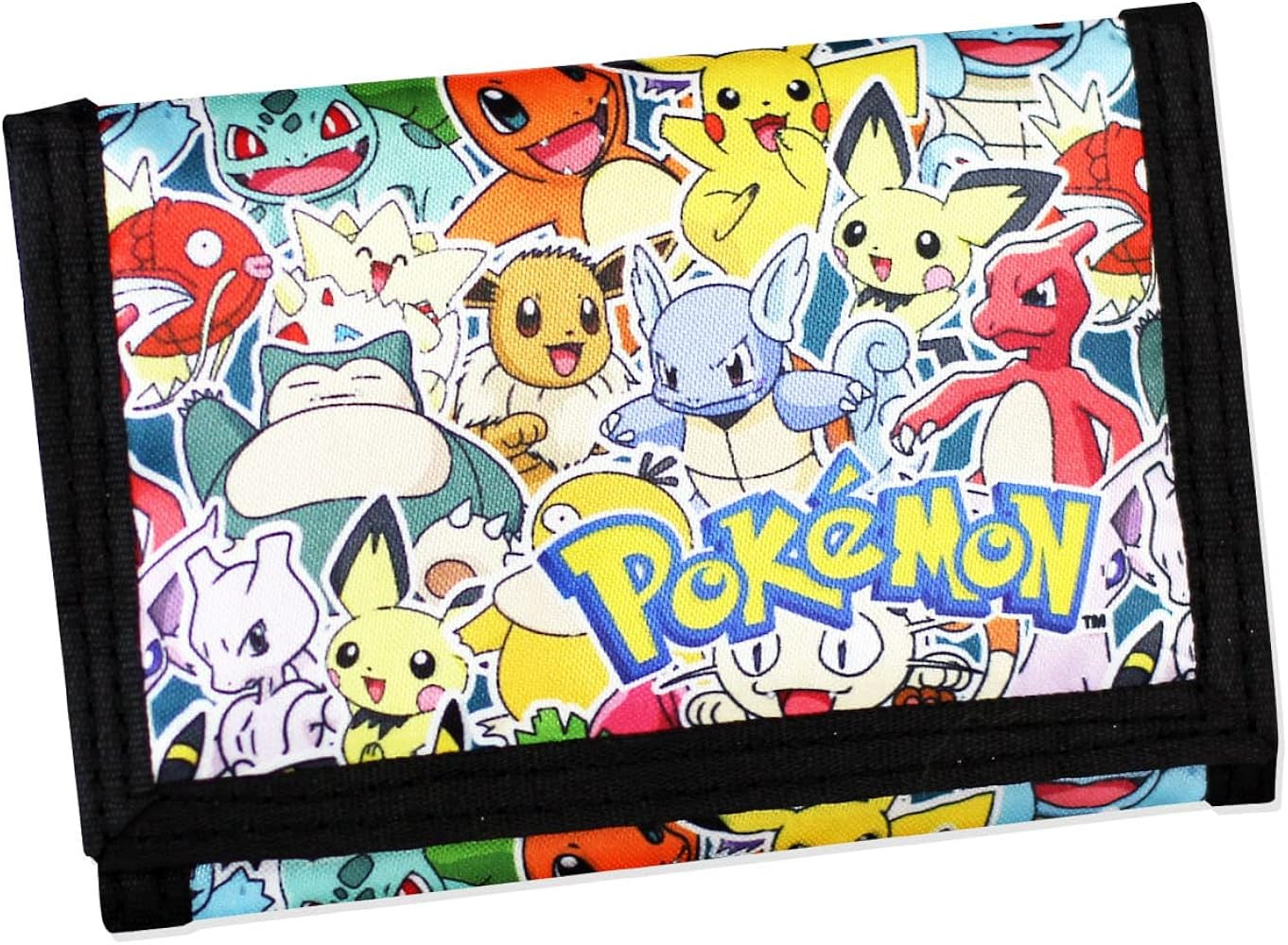 Pokemon Wallet for Boys and Girls, Kids Trifold Purse Canvas Velcro Wallets with Zip, Pound Coin ... | Amazon (US)