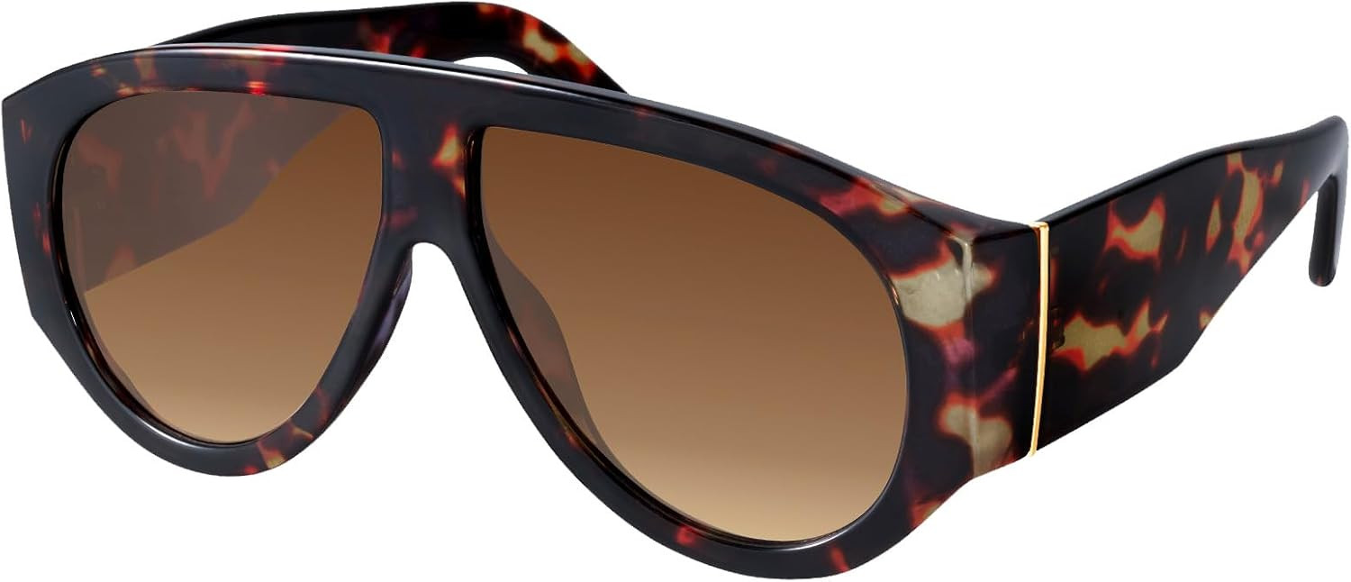mosanana Retro Oversized Aviator Sunglasses for Women Stylish Style MS52474 | Amazon (US)
