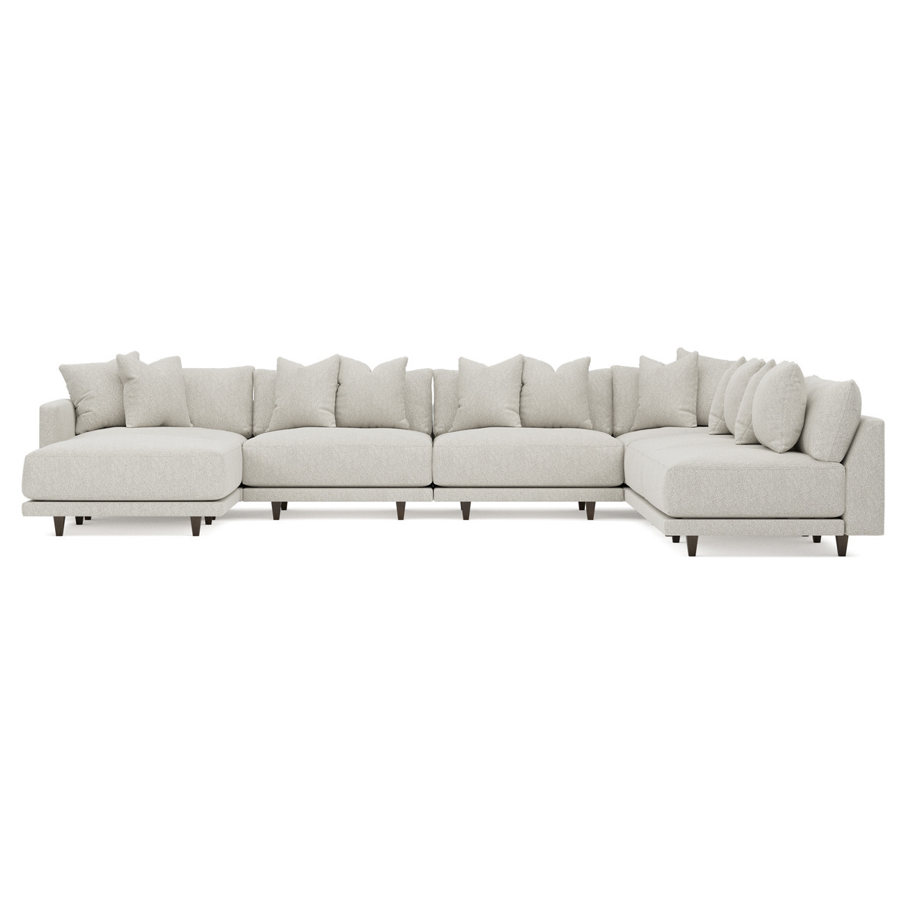Toulouse Porcelain Performance Modular 7-Piece Corner Sectional With Ottoman - Left End - 171 | Kathy Kuo Home