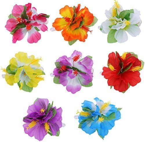 8pcs Hawaiian Hibiscus Flower Hair Clips Hairclips for Hawaiian Tropical Beach Costume Party Deco... | Amazon (US)