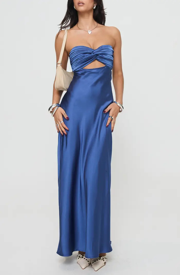 Princess Polly Faviola Strapless Satin Gown | Nordstrom | Nordstrom