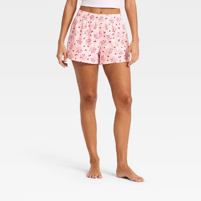 Women's Boxer Pajama Shorts - Wild Fable™ Pink Cake M | Target