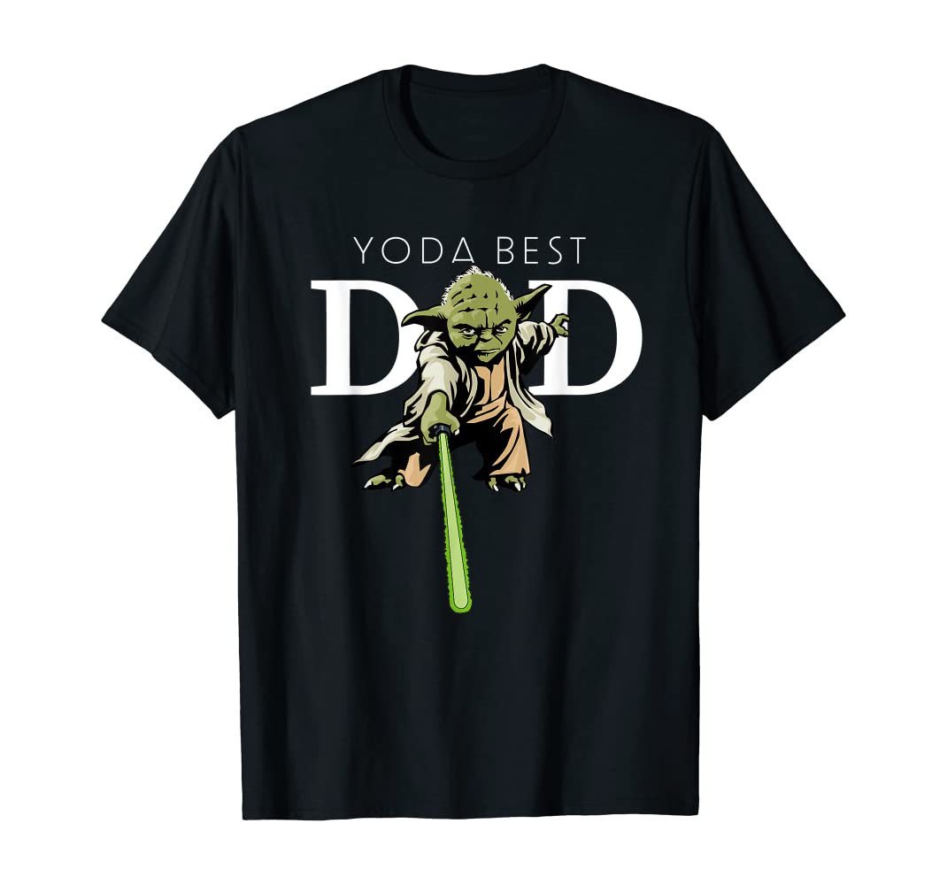 Star Wars Yoda Lightsaber Best Dad Father's Day T-Shirt | Amazon (US)