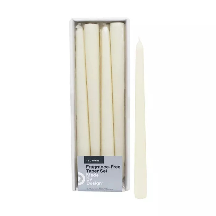 10" 12pk Unscented Taper Candle Set - Made By Design™ | Target