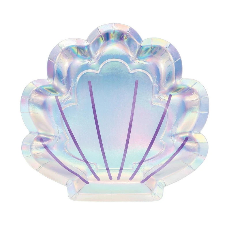Shimmer Scallop Shell Dessert Plates 8pk  Girls Birthday  - Etsy | Etsy (US)