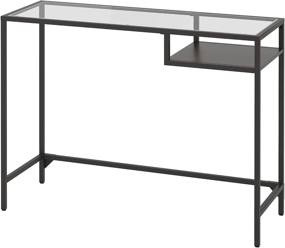 Ikea VITTSJÖ Laptop Table, black-brown/glass100x36 cm (39 3/8x14 1/8 ") | Amazon (US)