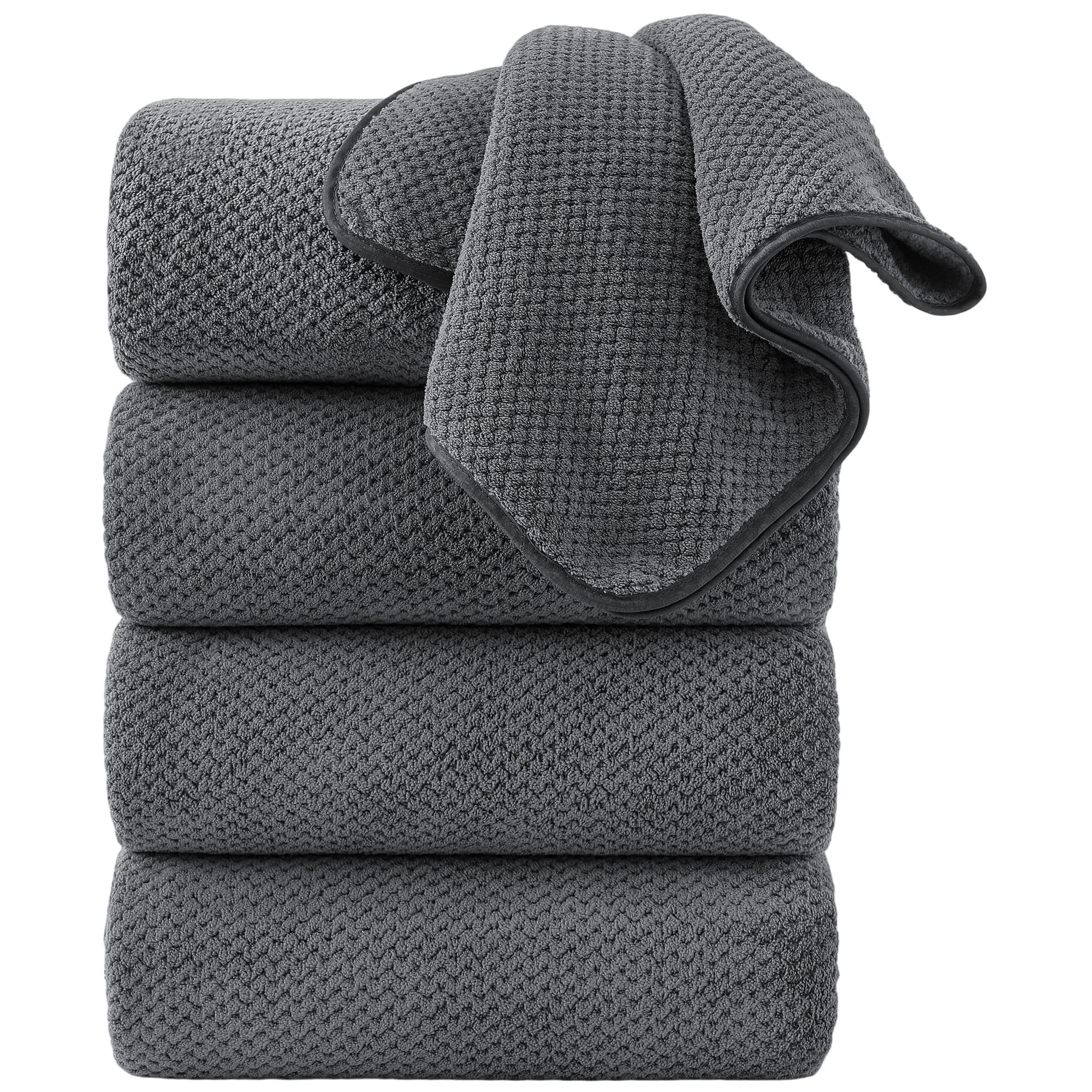 Jessy Home 4 Pack Towel Set Oversized Bath Sheet Towels 600 GSM Ultra Soft Dark Gray Bath Towels | Walmart (US)