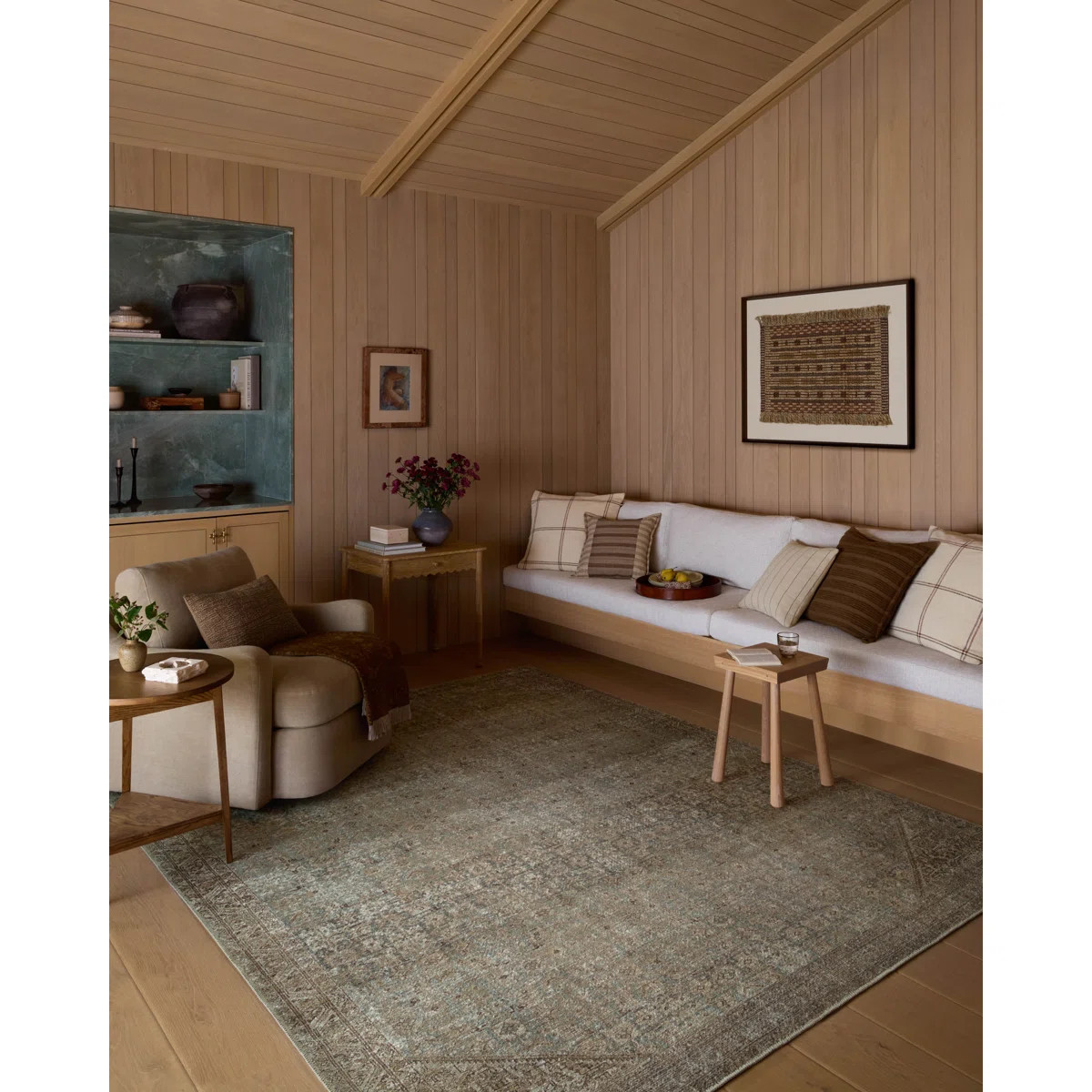 Amber Lewis x Loloi Cambria Aqua / Natural Area Rug | Wayfair North America