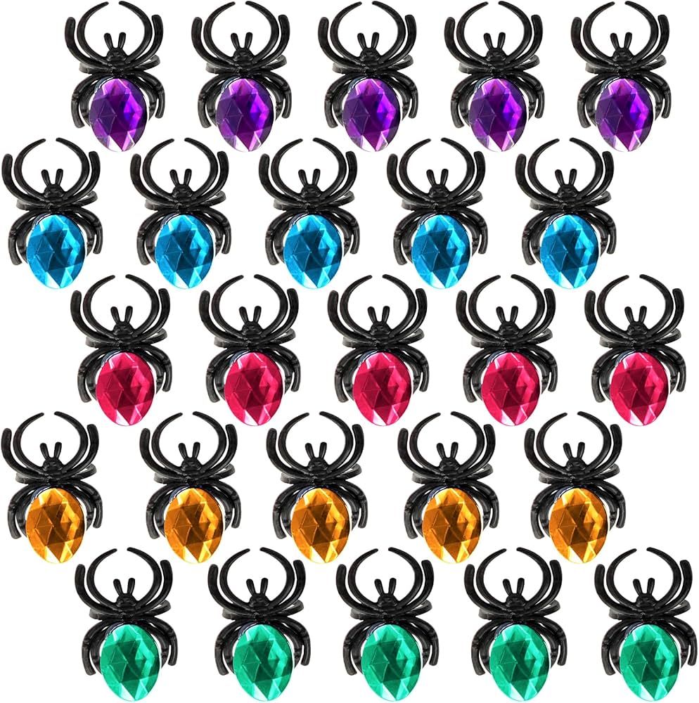 LOFIR 100PCS Realistic Giant Toy Spider Model for Halloween Decor Spider Ring Prank Props & Party... | Amazon (US)