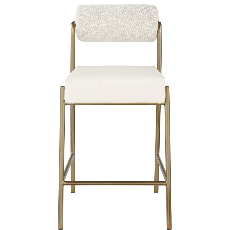 Burslem Boucle Fabric & Faux Leather Counter Stool | Wayfair North America