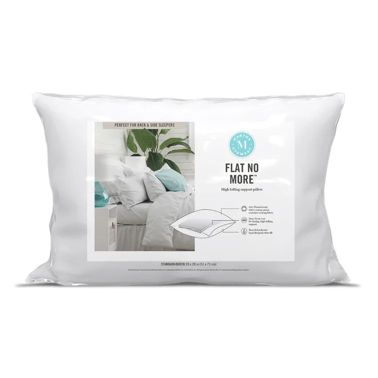 Martha Stewart Flat No More Jumbo Medium Support Pillow (Set of 2) | Wayfair North America