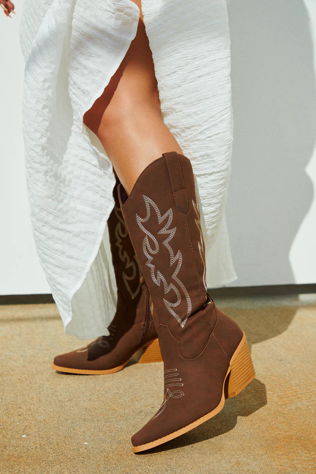 Miss Lola | Abby Brown Cowgirl Boots | MISS LOLA