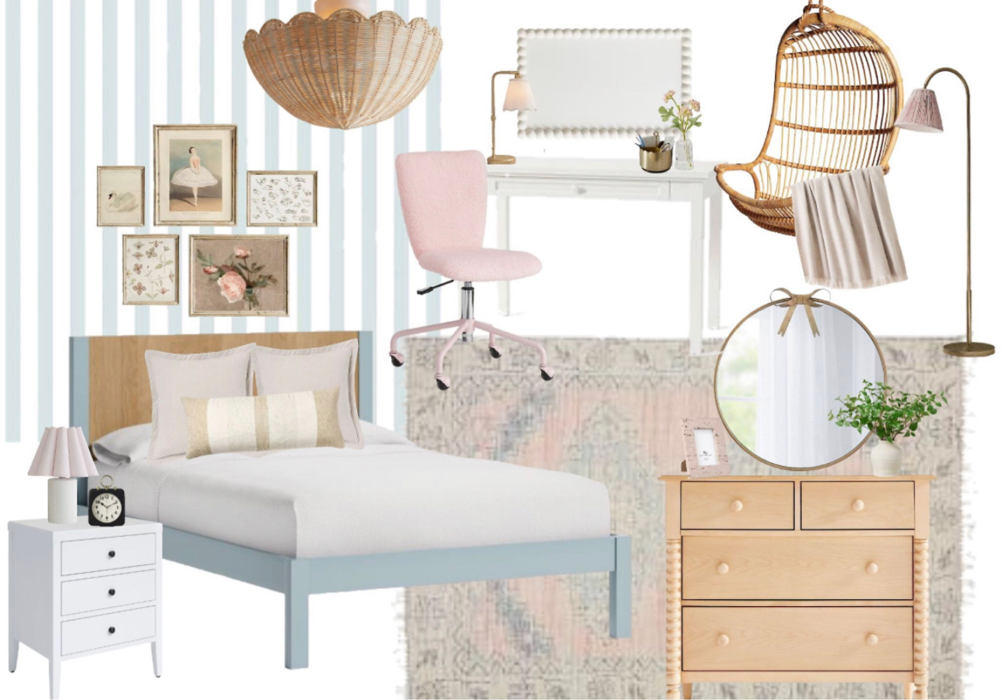 Beautiful and calm bedroom for a little girl. Soft hues and textures make for a perfect place to retreat and relax in.

Girl bedroom | kids desk | bedroom art | kid dresser | preteen room 

#LTKHome #LTKFamily #LTKKids