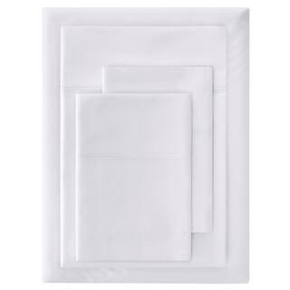 Home Decorators Collection 600 Thread Count Supima Cotton Sateen 4-Piece Queen Sheet Set in White... | The Home Depot