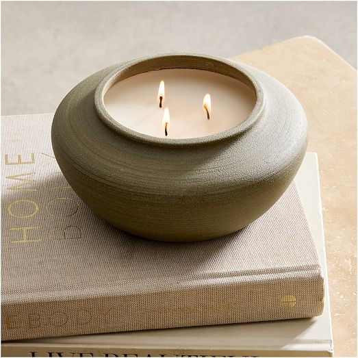 Charlie Ceramic Filled Candles - Smoked Woods | West Elm (US)