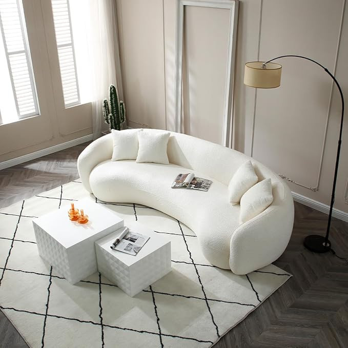 ERYE Modern 5 Seats Curved Oversized Half-Moon Sofa&Couch, Beautiful Freestanding Sofa Comfy Tedd... | Amazon (US)