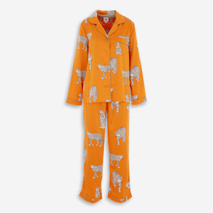 Orange Satin Leopard Pyjamas | TK Maxx