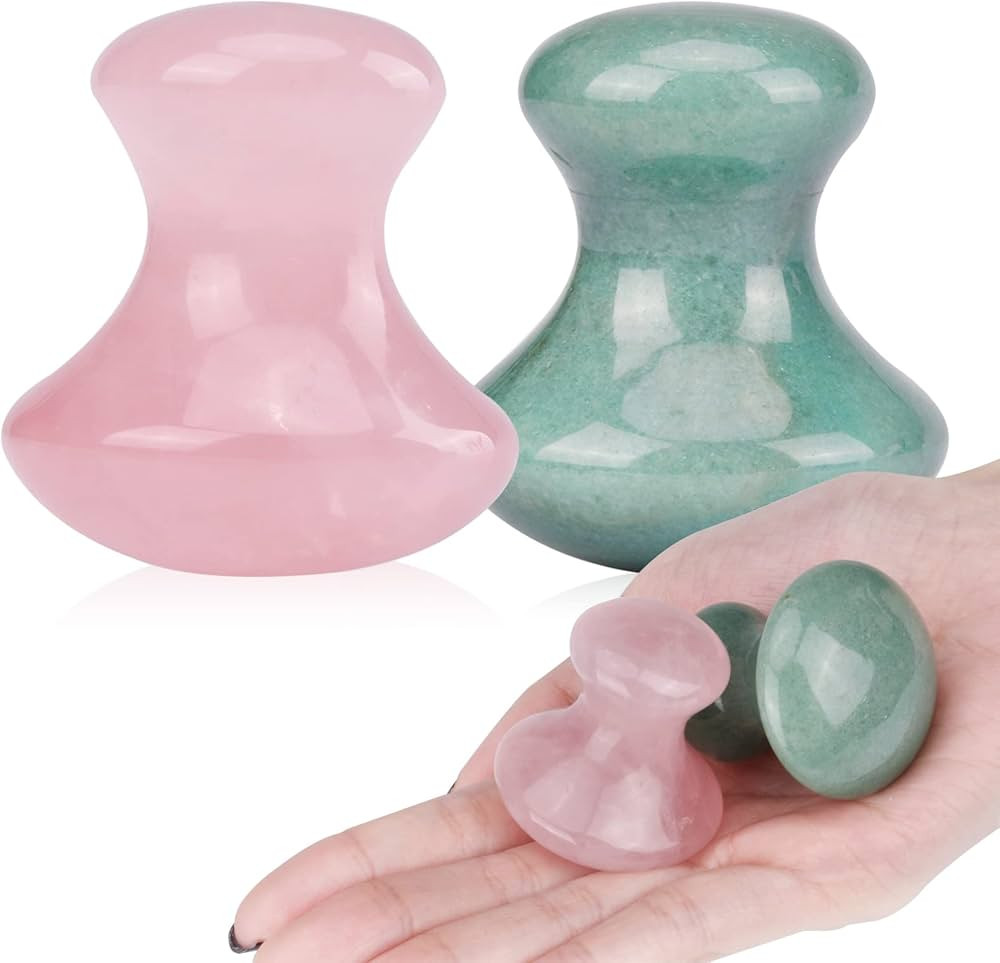 Mushroom Gua sha 2Pcs Jade Eye Massage Facial Tool Smooth Cute Mushroom Shaped Scraping for Women... | Amazon (US)