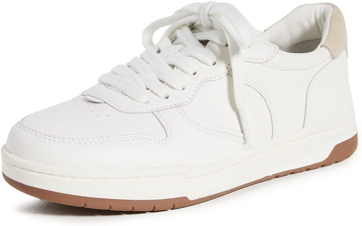 Madewell Court Sneakers in White Leather - Sneakers for Women - Lace-up Closure - Leather Upper -... | Amazon (US)