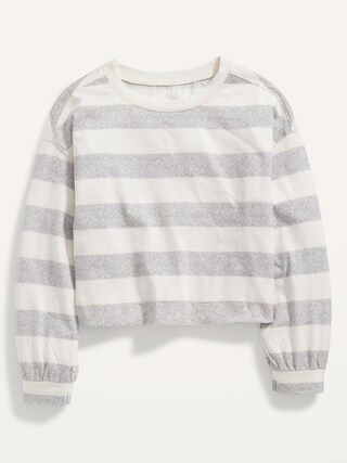 Cropped Vintage Striped Long-Sleeve T-Shirt for Girls | Old Navy (US)