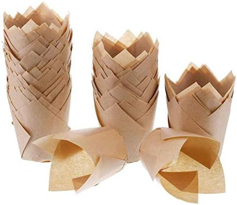 200pcs Tulip Cupcake Liners Baking Paper Cups Holders Greaseproof Muffin Cases Wrappers for Weddi... | Amazon (US)