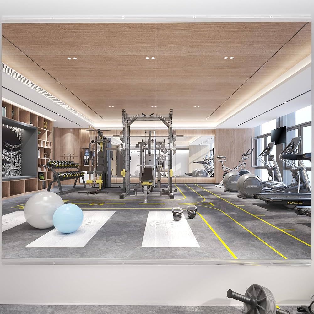 65X30 2Pack Large Home Gym Mirror, Frameless Tempered Glass Dance Wall Mounted Mirror for Home, Y... | Amazon (US)
