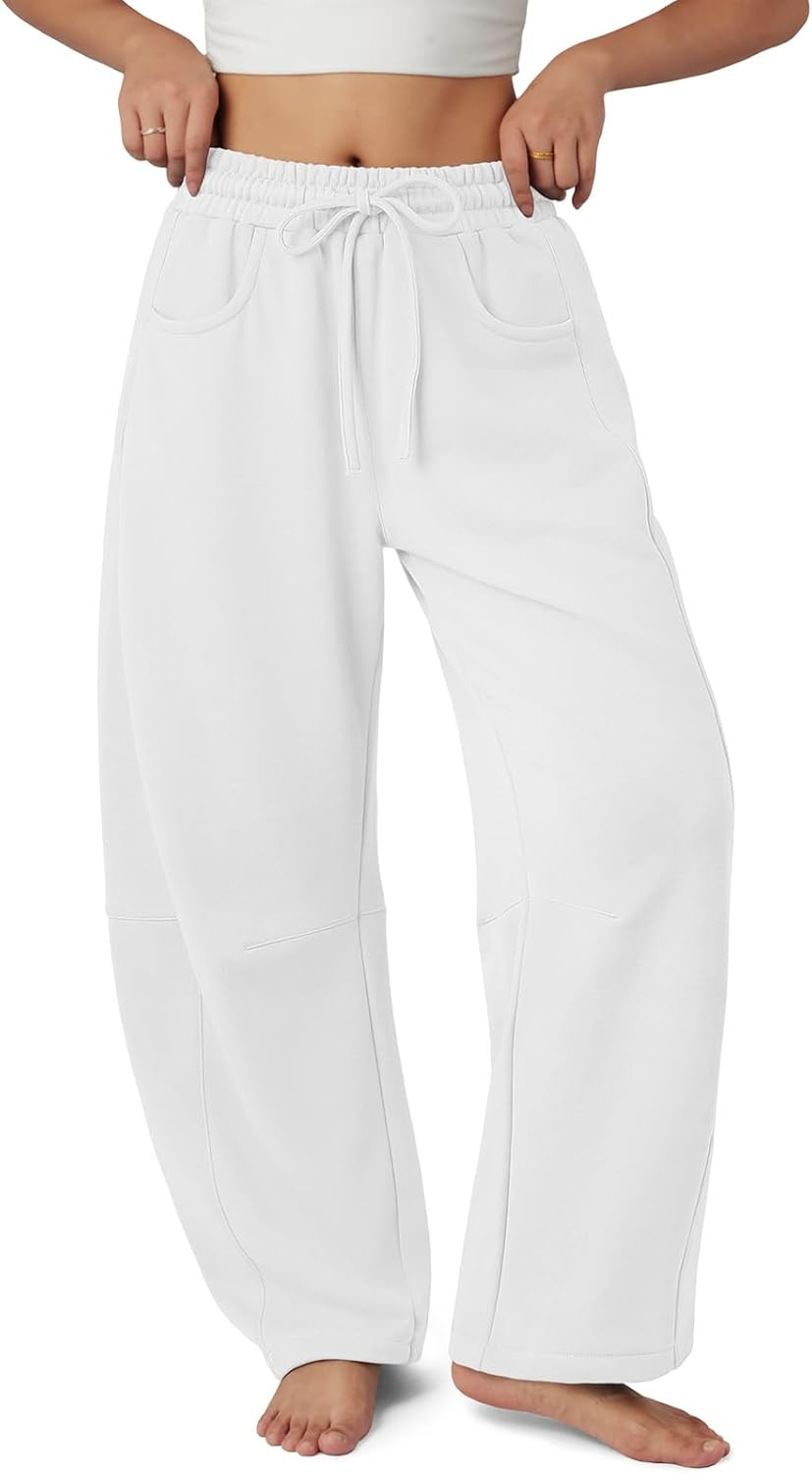 ATHMILE Barrel Sweatpants Women Wide Leg Baggy Lounge Casual Pants | Amazon (US)