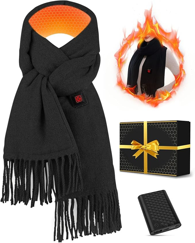 Heated Scarf for Women Men Rechargeable Electric Intelligent Heating Neck Warmer Scarves with Poc... | Amazon (US)