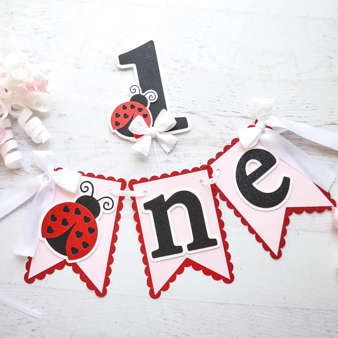 Ladybug High Chair Banner, First Birthday, Love Bug Theme | Etsy (US)