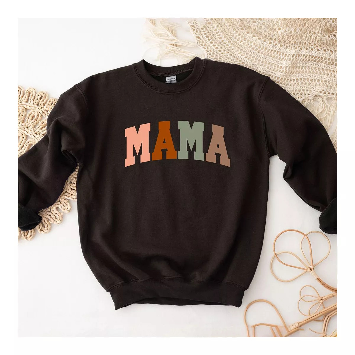 Simply Sage Market Women's Graphic Sweatshirt Mama Block Colorful Bold | Target