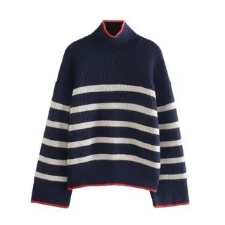 Turtleneck Striped Sweater | YesStyle Global