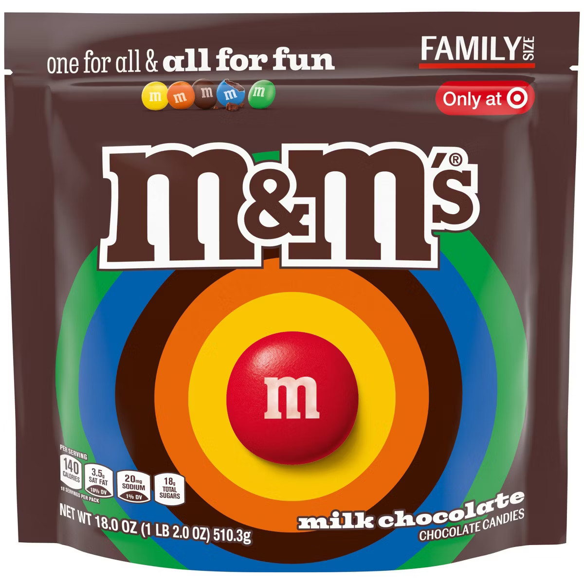 M&M's Milk Chocolate Candies Family Size - 18oz | Target
