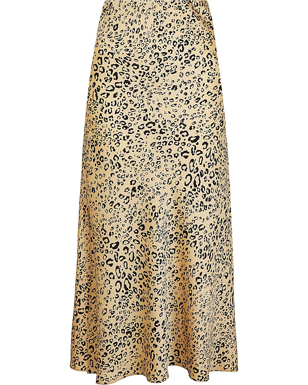 Cream leopard print bias cut midi skirt | River Island (UK & IE)
