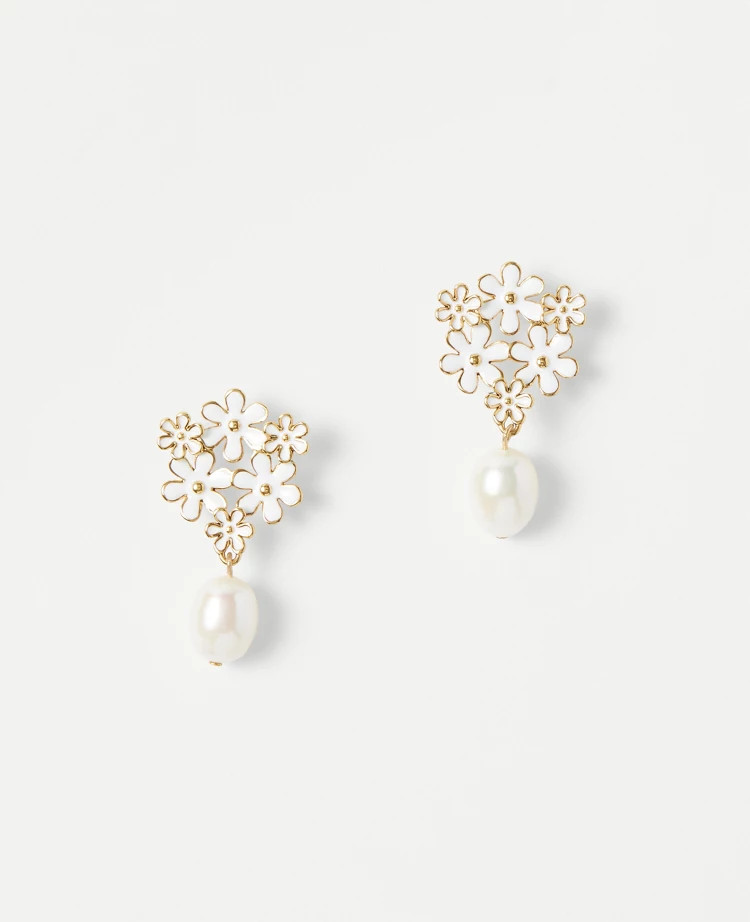 Pearlized Bouquet Drop Earrings | Ann Taylor (US)