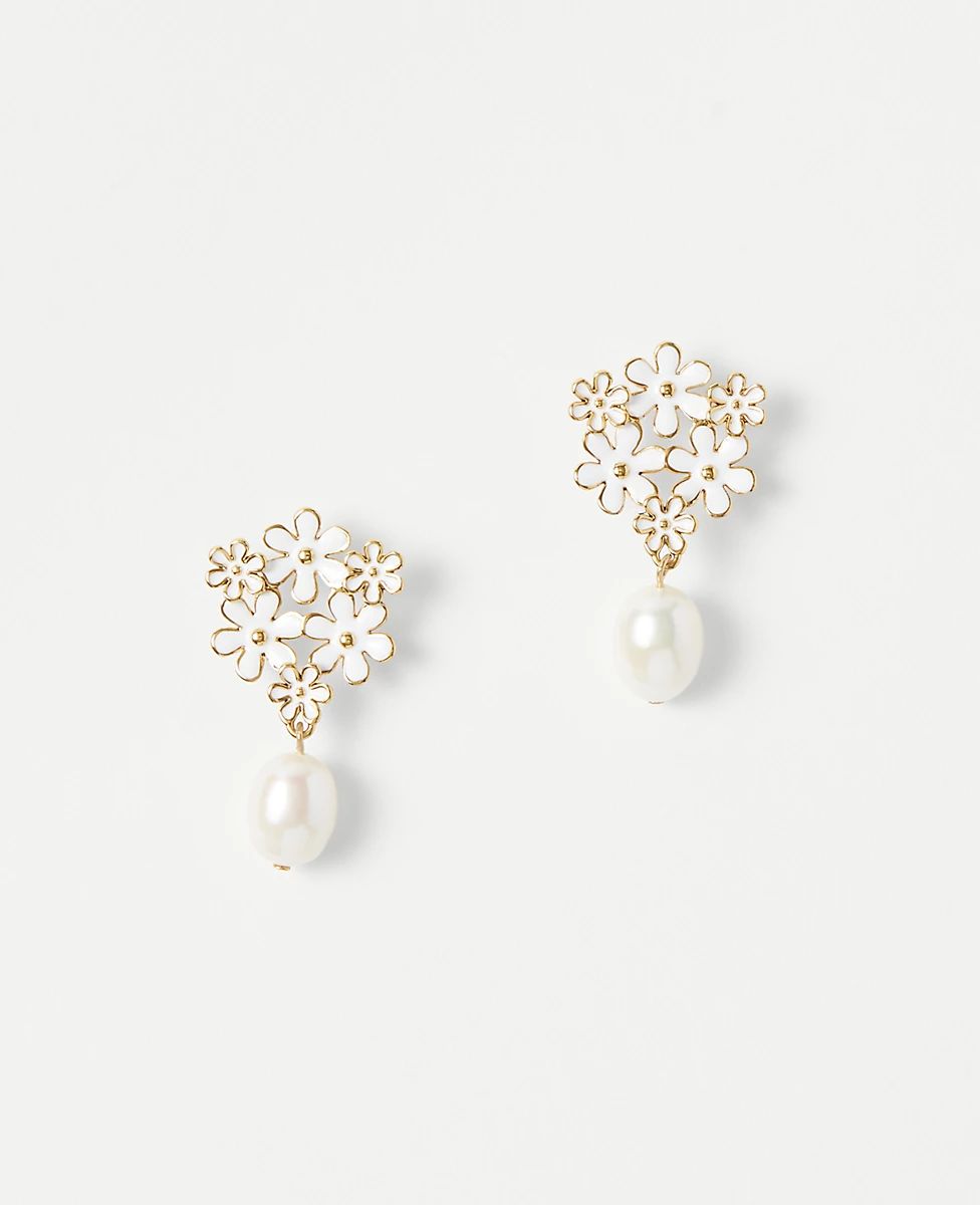 Pearlized Bouquet Drop Earrings | Ann Taylor (US)