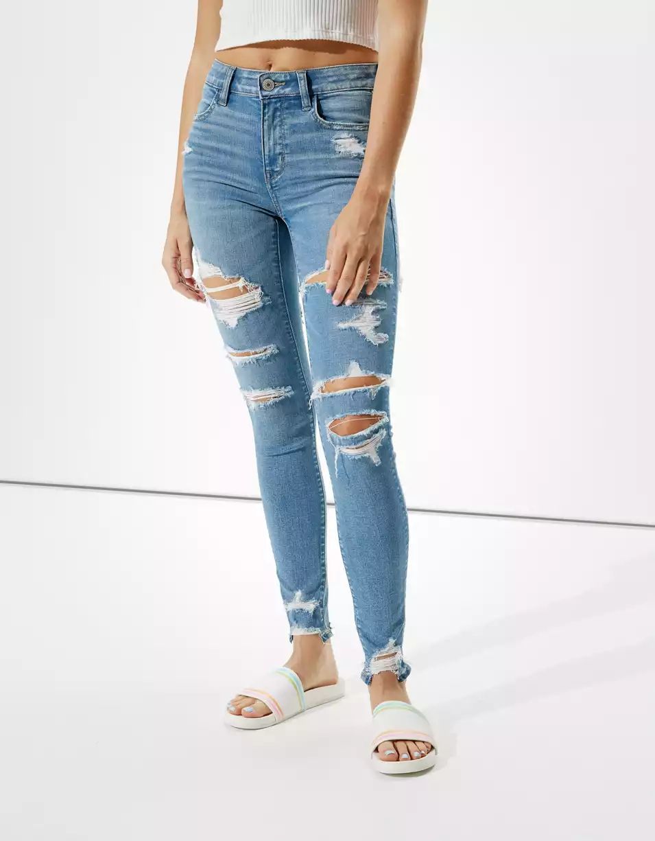AE Ne(x)t Level Ripped High-Waisted Jegging | American Eagle Outfitters (US & CA)