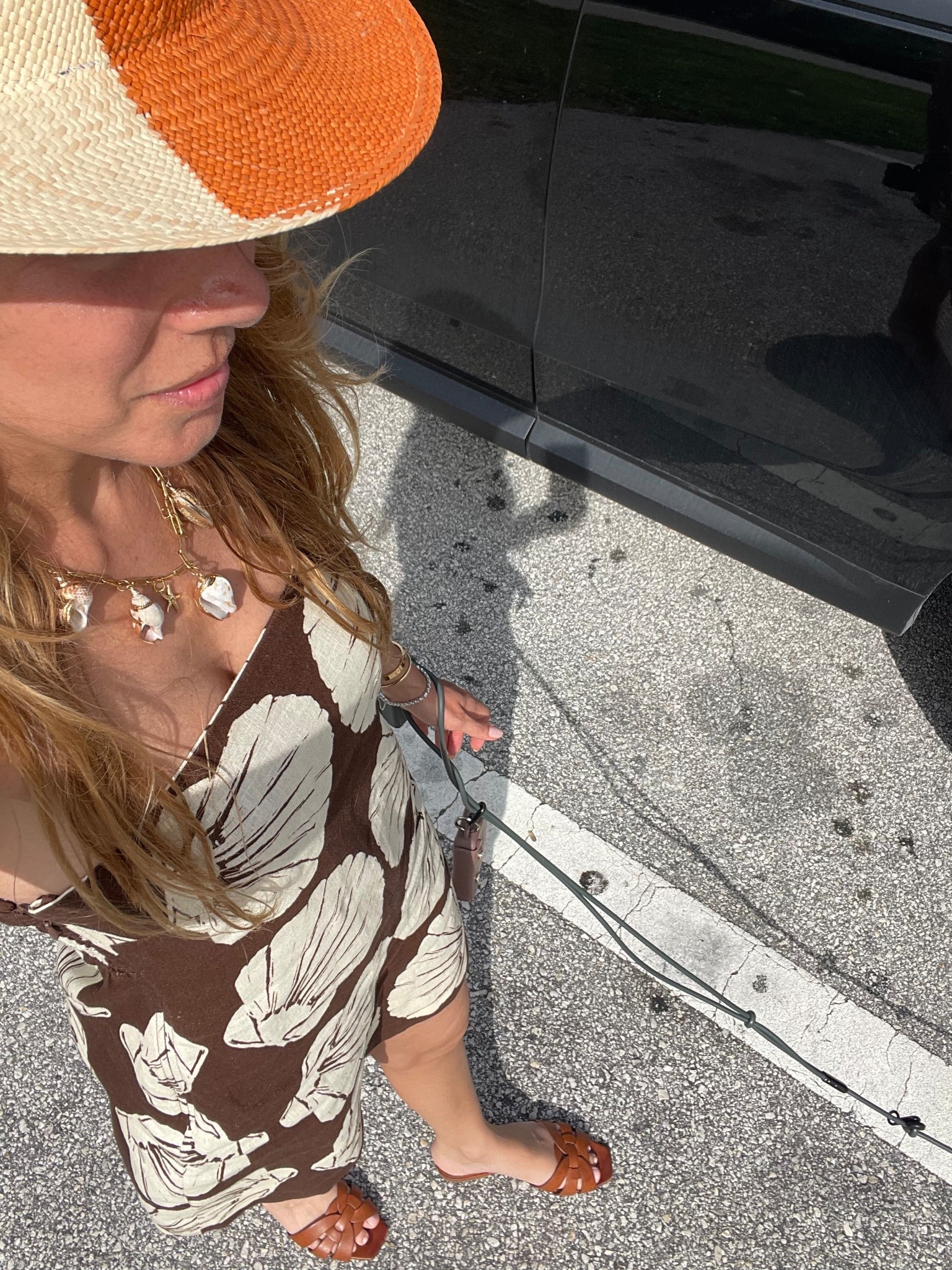 Summer dress, shell dress on sale! Two toned hat, YSL sandals 