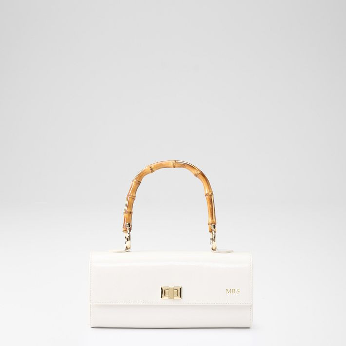Patent Leather Bamboo Handbag​ | Mark and Graham