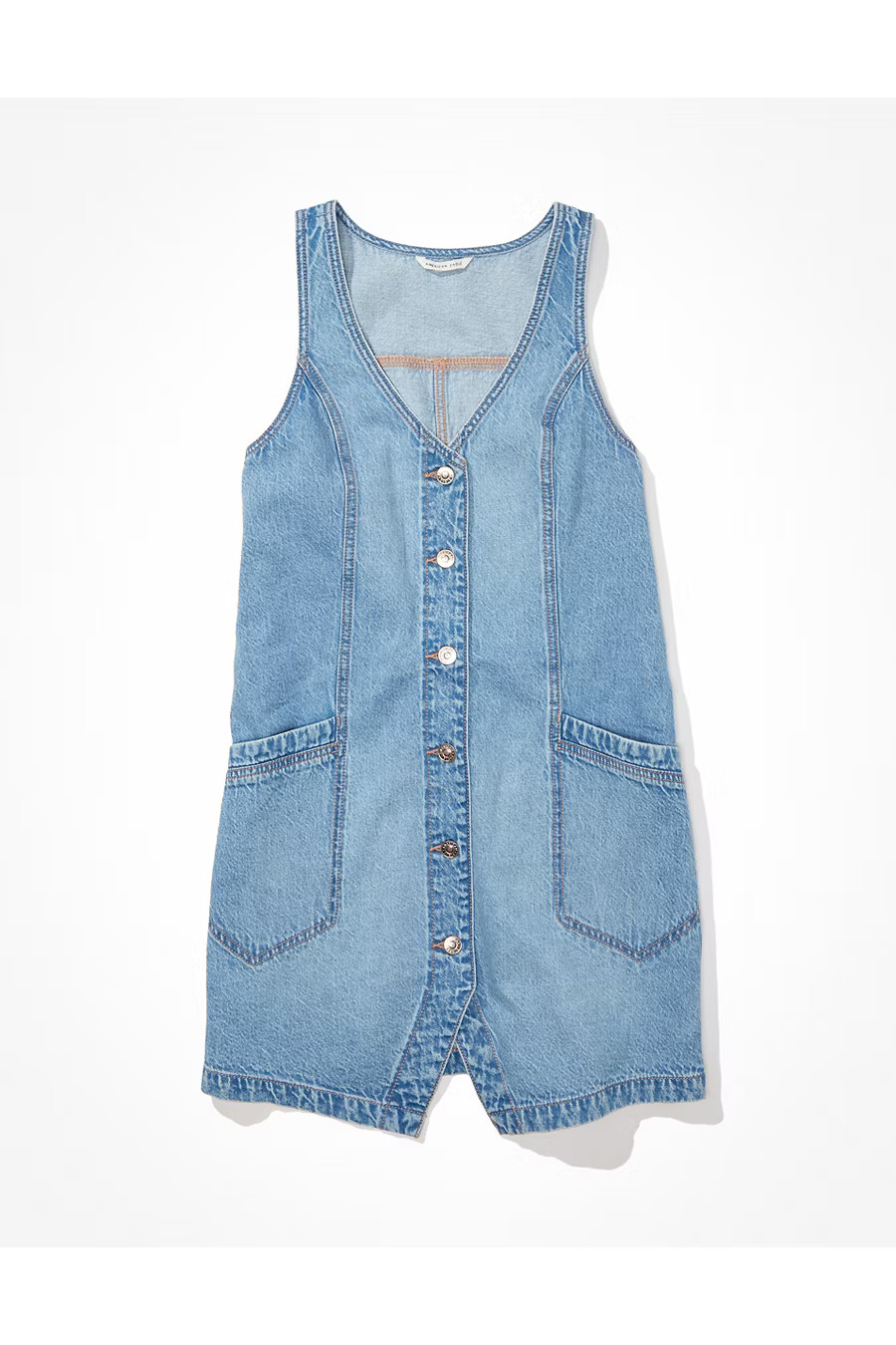 AE Denim Pinafore Mini Dress | American Eagle Outfitters (US & CA)