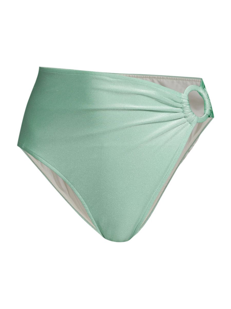 PatBO Monstera O-Ring High-Rise Bikini Bottom | Saks Fifth Avenue