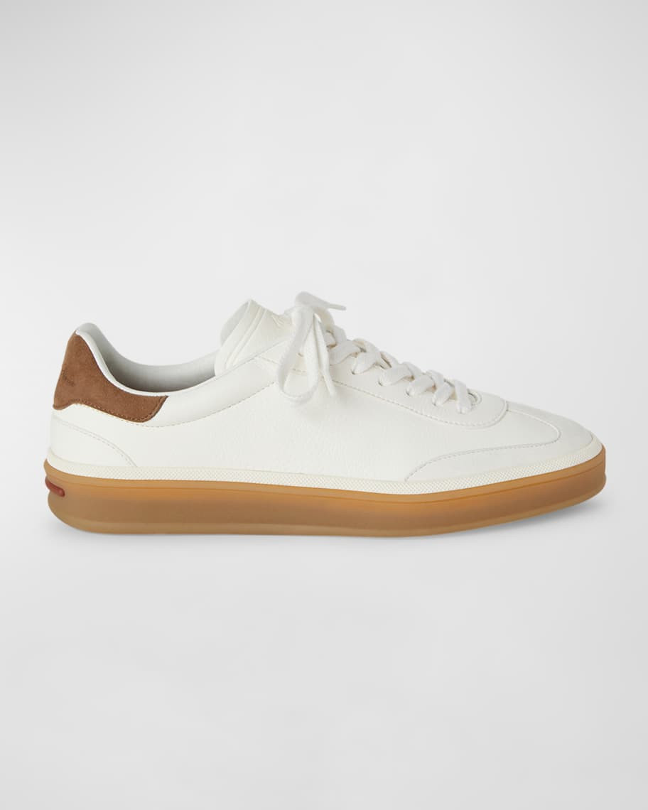 Loro Piana Mixed Leather Low-Top Tennis Sneakers | Neiman Marcus