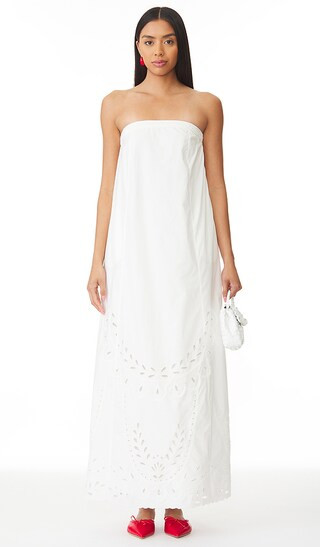X Revolve Ayla Strapless Maxi Dress in Stark White | Revolve Clothing (Global)