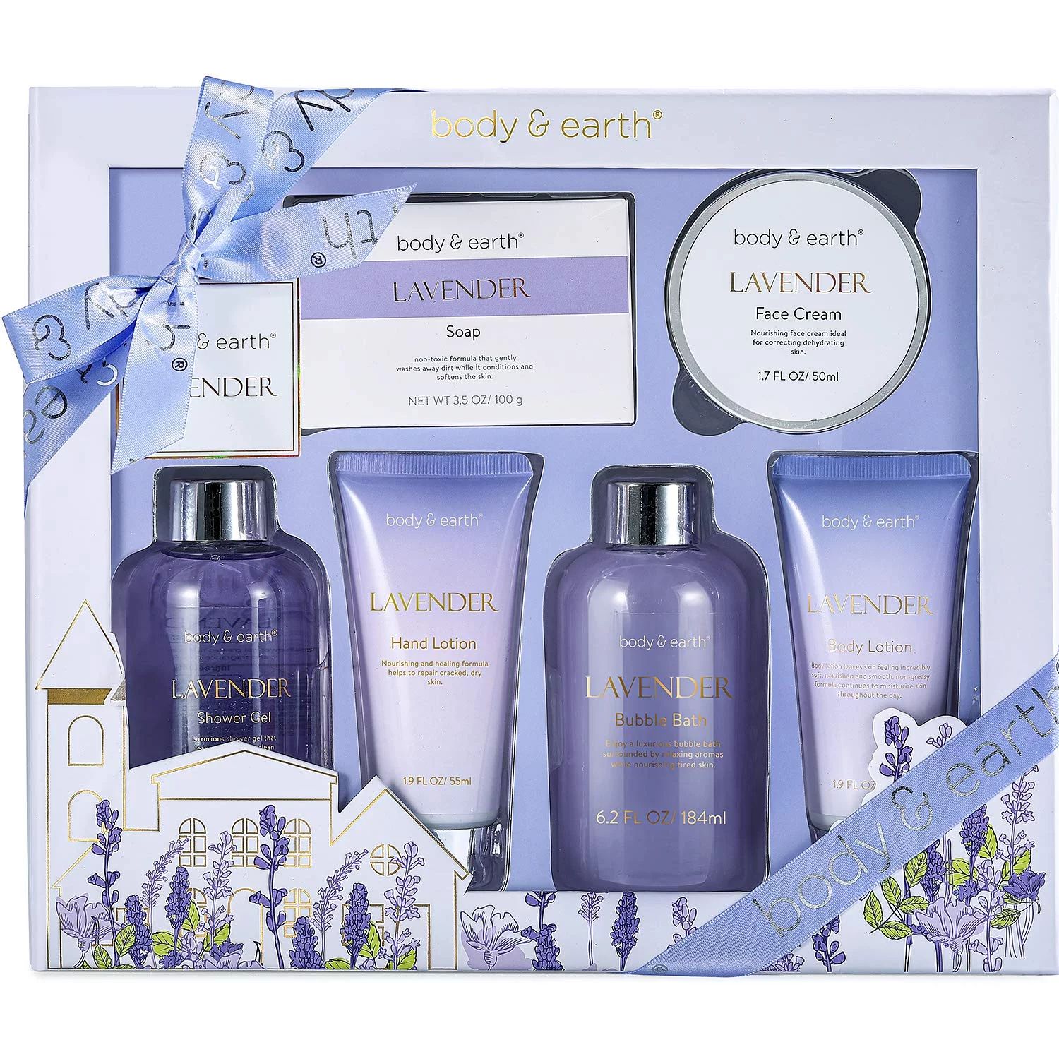 Body&Earth Spa Gift Set For Women, 6 Pcs Lavender Relaxing Bath and Body Set, Christmas Gifts | Walmart (US)