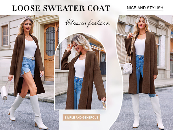 Saodimallsu Womens Long Cardigan Sweaters Chunky Open Front Oversized Slouchy Knit Fall Trendy Co... | Amazon (US)