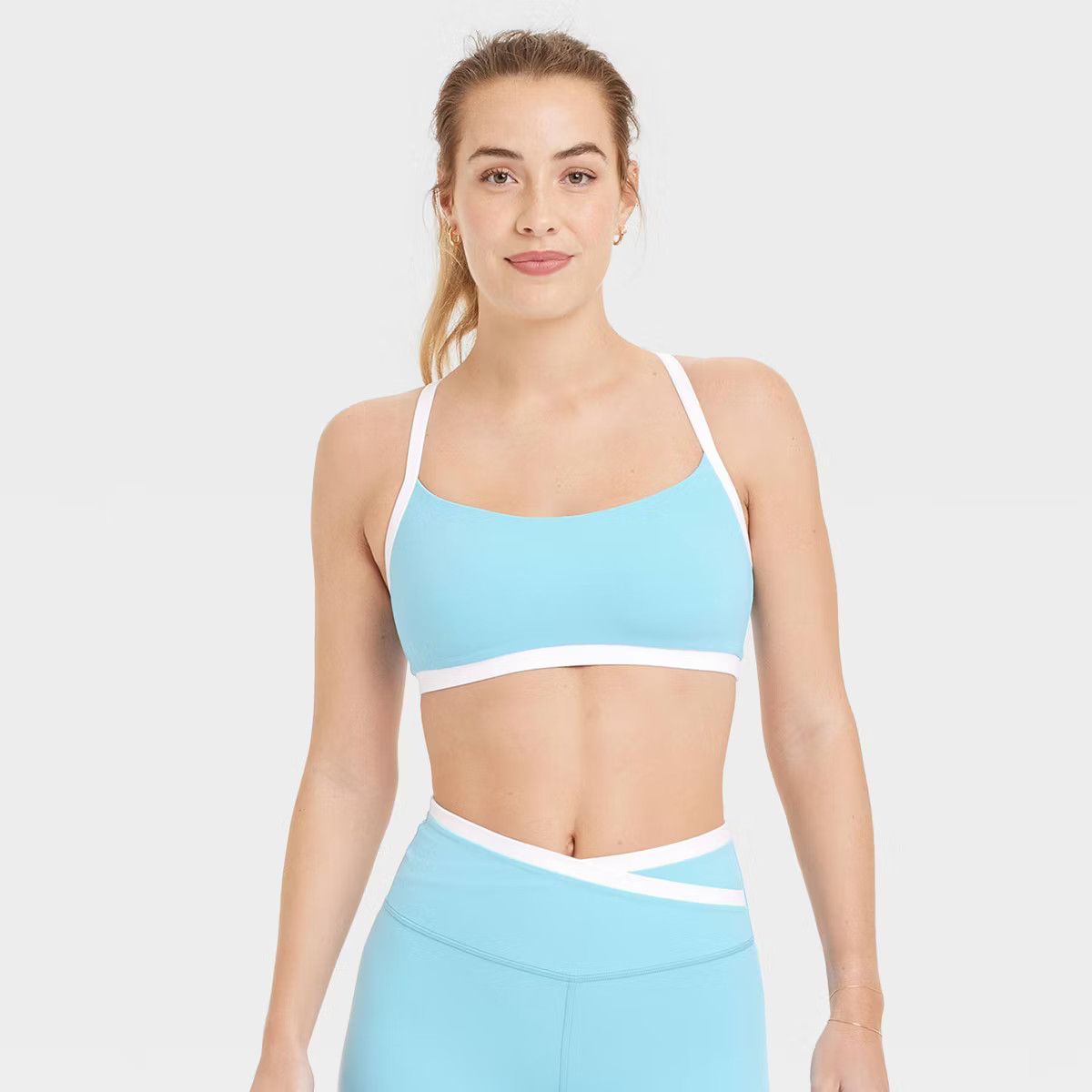 Women's Everyday Soft Light Support Piped Midline Sports Bra - All In Motion™ | Target