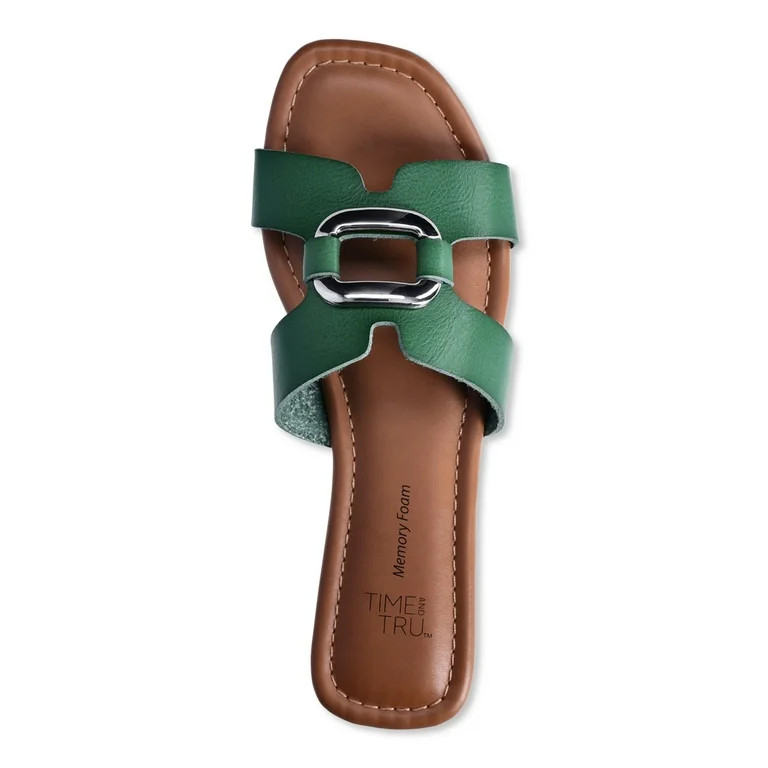 Time and Tru Women's Embellished Slide Sandals | Walmart (US)