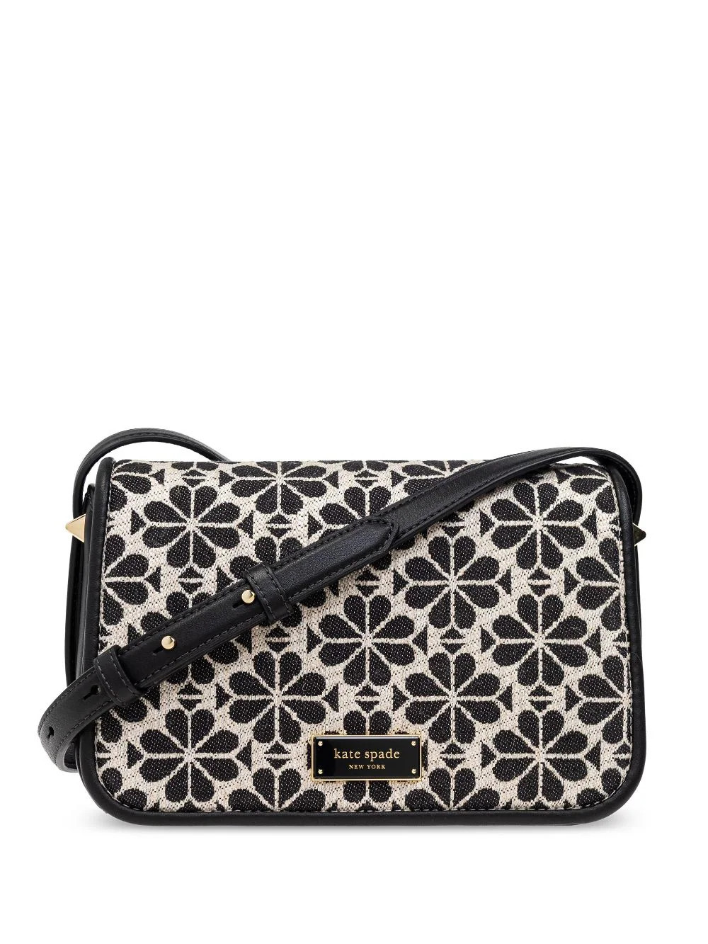 Kate Spade floral-jacquard crossbody bag - Black | Farfetch Global