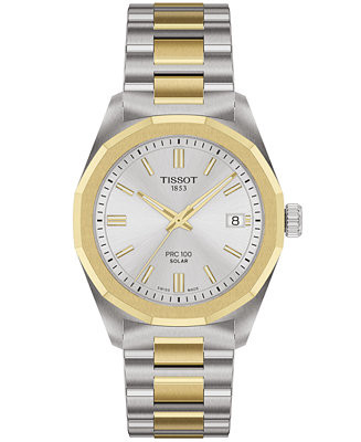 Unisex Two-Tone and Yellow Gold Stainless Steel Watch, 34mm | Macy's